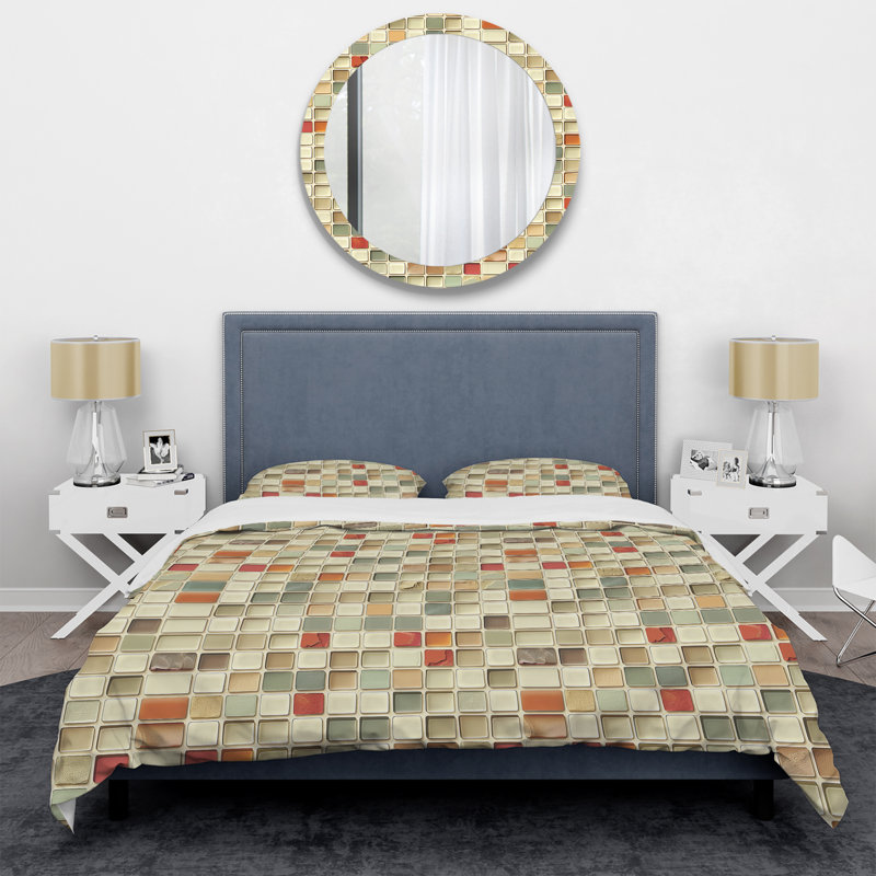 Carrelage mosaïque beige moderne - Ensemble de housse de couette moderne, Housse de couette très grand et 2 très grandes t