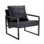 Ensemble de 1 canapé classique en cuir de polyuréthane noir et structure en métal - Conception ergonomique, un mélange parfait de styles moderne et industriel