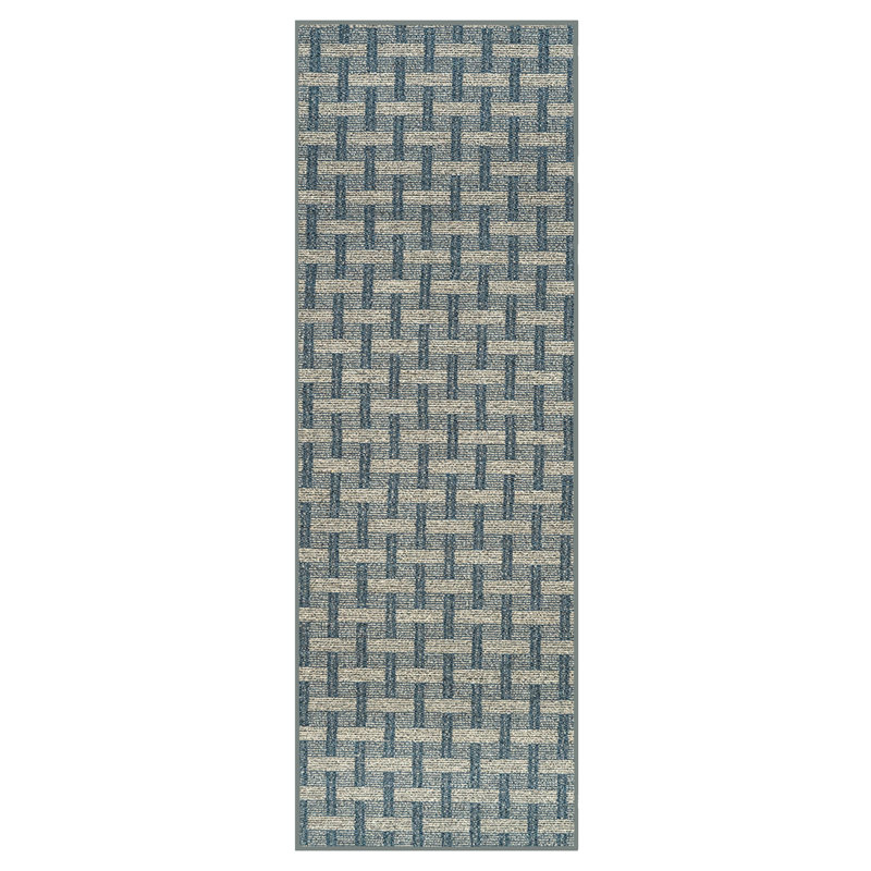 Dareus Indoor/Outdoor Commercial Color Rug - Navy, Runner 2' x 24'