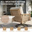 Ensemble de chaises pivotantes d'extérieur en rotin tissé avec table d'appoint