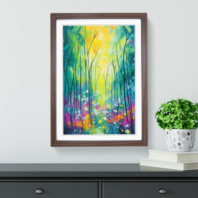 Spring Forest Action - Single Picture Frame Print on Wood
