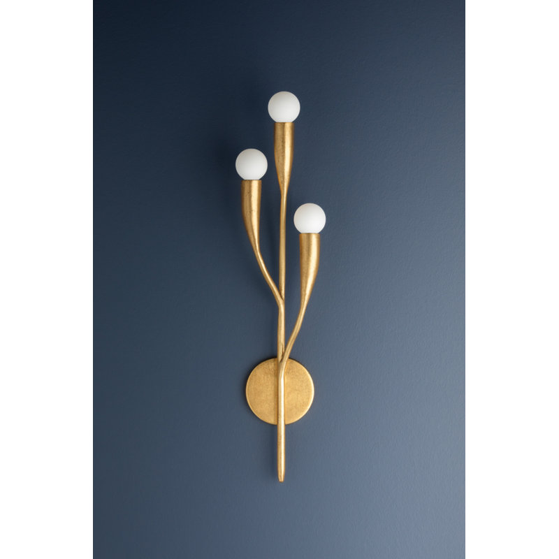 Labra 3 Light Wall Sconce, Vintage Gold Leaf