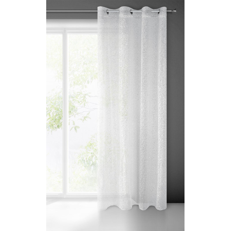 Fernbush Sheer Curtain Single Panel, White