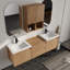 Meuble-lavabo mural double 72 po avec dessus de meuble-lavabo en résine Vowar et armoires murales de salle de bain 12 po-525183083
