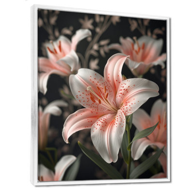 White And Pink Garden Lily Crystal Photo I - Lilies Wall Art Print