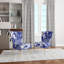 Blue And White Floral Striped - Upholstered Patterned Accent Side Chair