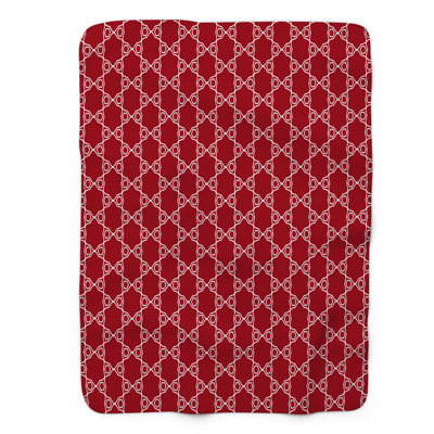 Ruby Geometry - 1 Piece Premium Sherpa Blanket 0211