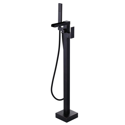Single Handle Floor Mounted Clawfoot Tub Faucet with Handled Shower
