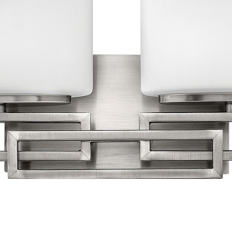 Éclairage pour salle de bain 2 lumières Lanza, Nickel antique, Halogène