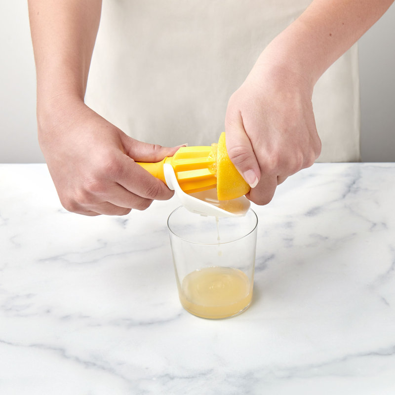 Tovolo Citrus Reamer with Removable Seed Catcher for Lemons Limes and Oranges, Yellow