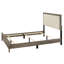 Lit simple contemporain avec tête de lit tapissier gris, tête de lit en bois massif et structure solide-424234243-424234242
