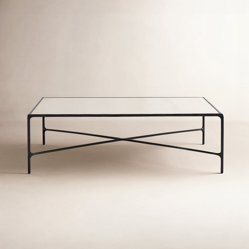 Evelynn Single Coffee Table, Clear, Black