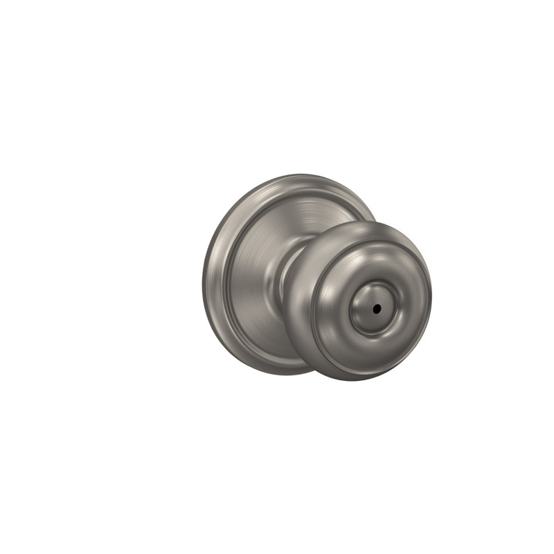 Georgian Privacy Knob Bed and Bath Lock, Satin Nickel