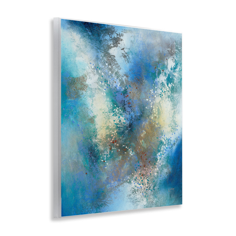 Art mural abstrait bleu fluide par K. Nari