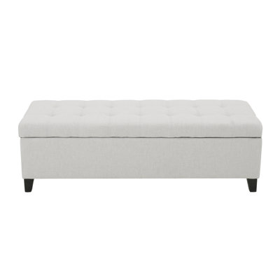 Tufted Fabric Flip Top Storage Bench