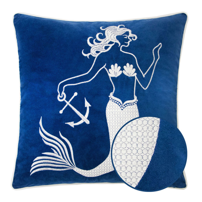 Accent Pillow, Indigo Mermaid