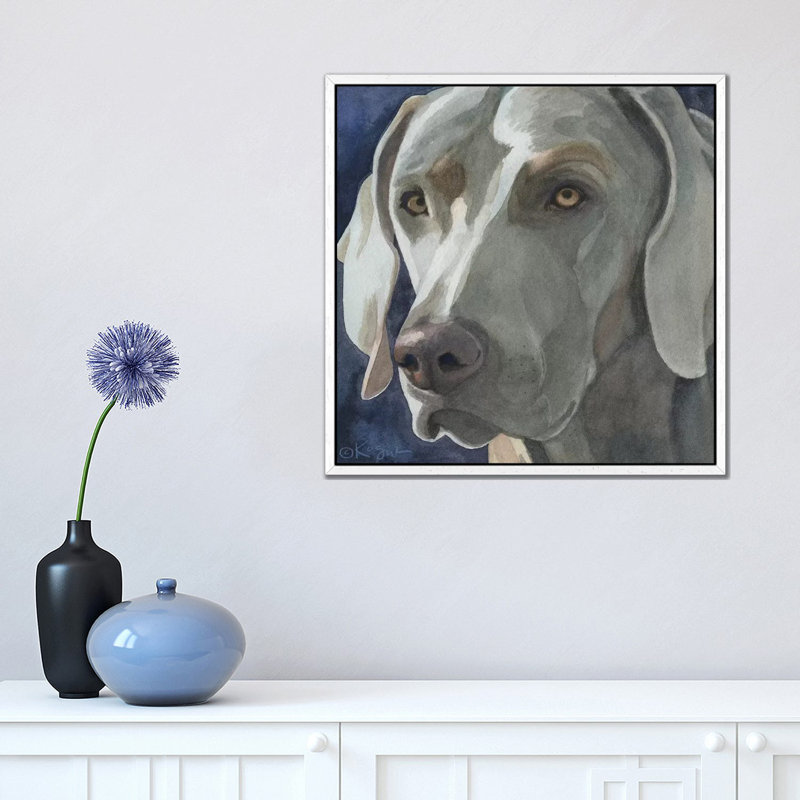 Maxwell by Teresa Kogut - Painting on Canvas, 45.72cm H x 45.72cm W x 3.81cm D, White Floater Framed