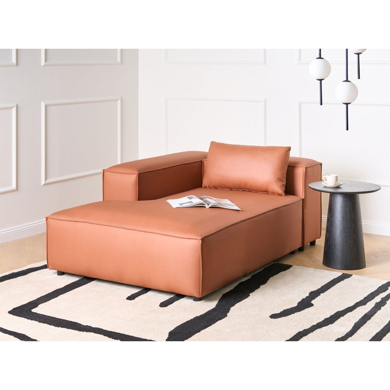 Bledi Faux Leather Chaise Lounge, Left Hand Facing