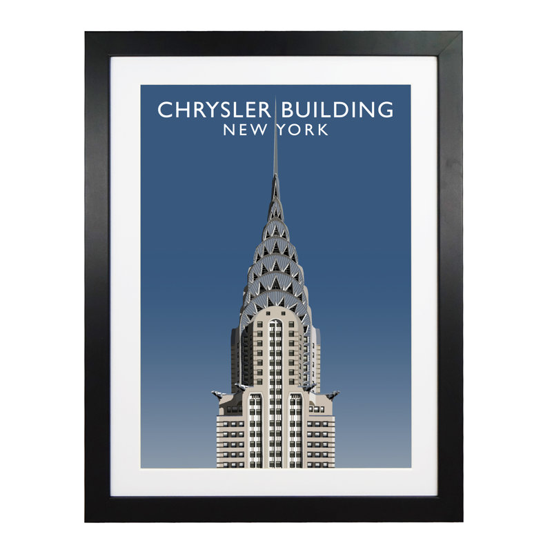Chrysler Building by Richard O'Neil - Print, Black Wood Frame, 54 cm H x 44 cm W x 2.2 cm D