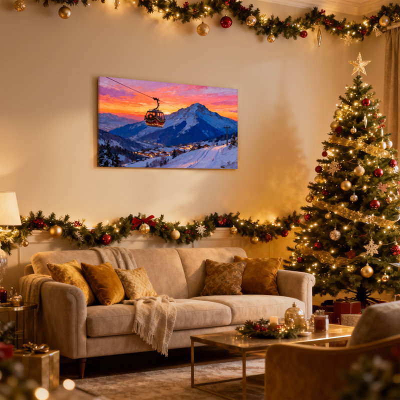 Ensemble de 3 toiles d'art de Noël, H 12 po x l 18 po