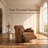 Power Recliner Chair, Swivel Rocker Recliner Glider With USB & Type C Charging Ports-Brown-1826652004