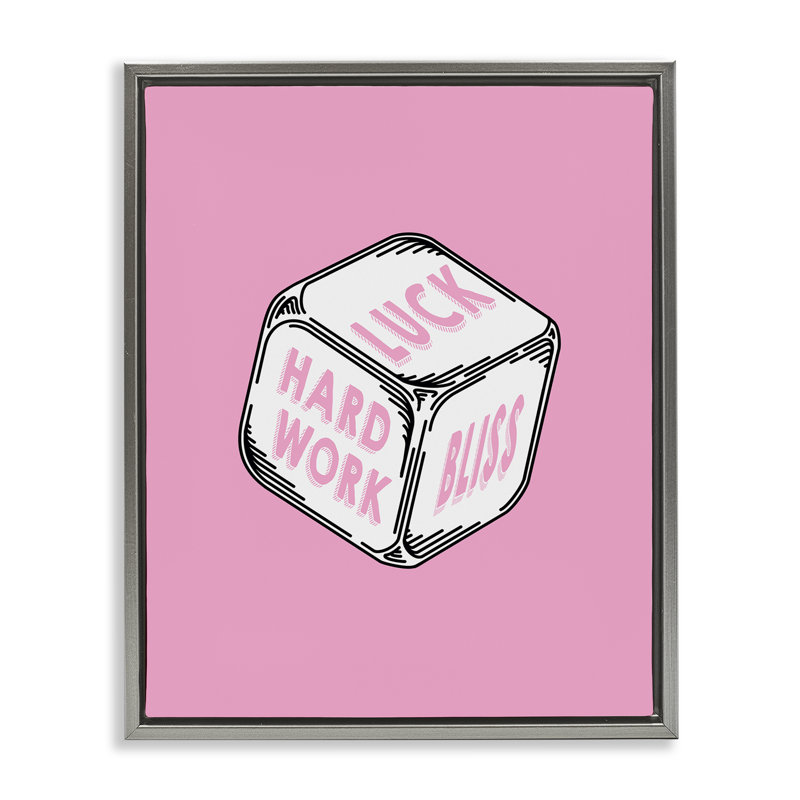  "Pastel Pink Lucky Dice", art mural sur toile flottante par Graffi *ee Studios, H 21 po x l 17 po