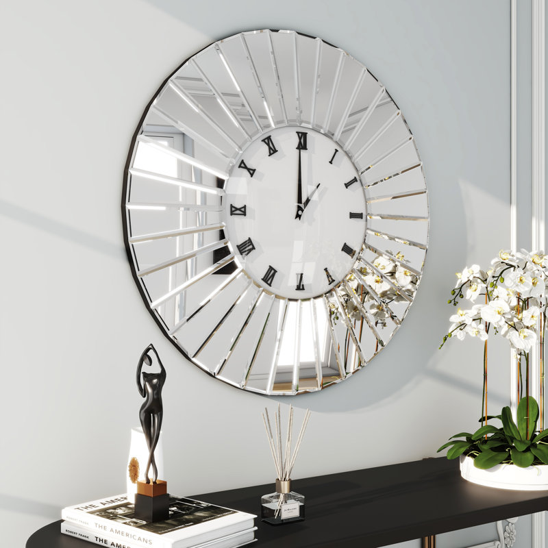 Jeni Round Glass Wall Clock, Large
