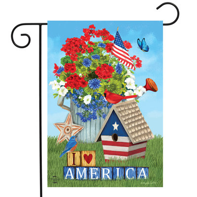 Drapeau de jardin patriotique «I Love America»
