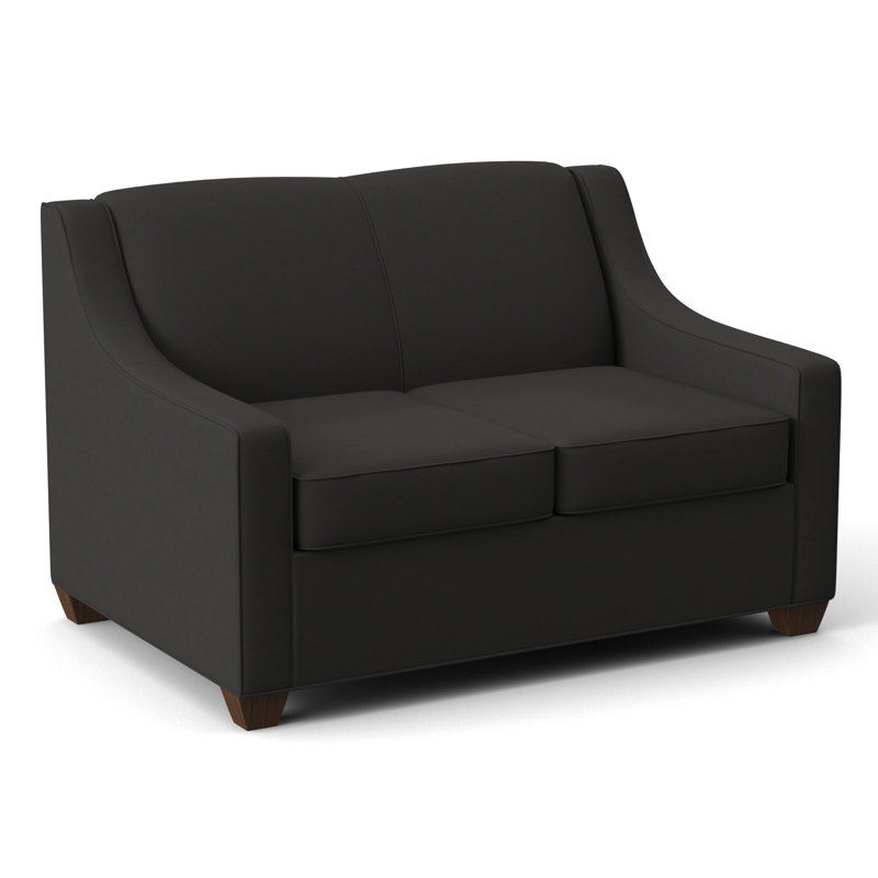 Phillips 52" Square Arm Loveseat with Reversible Cushions, Montana Walnut, Dillon Black