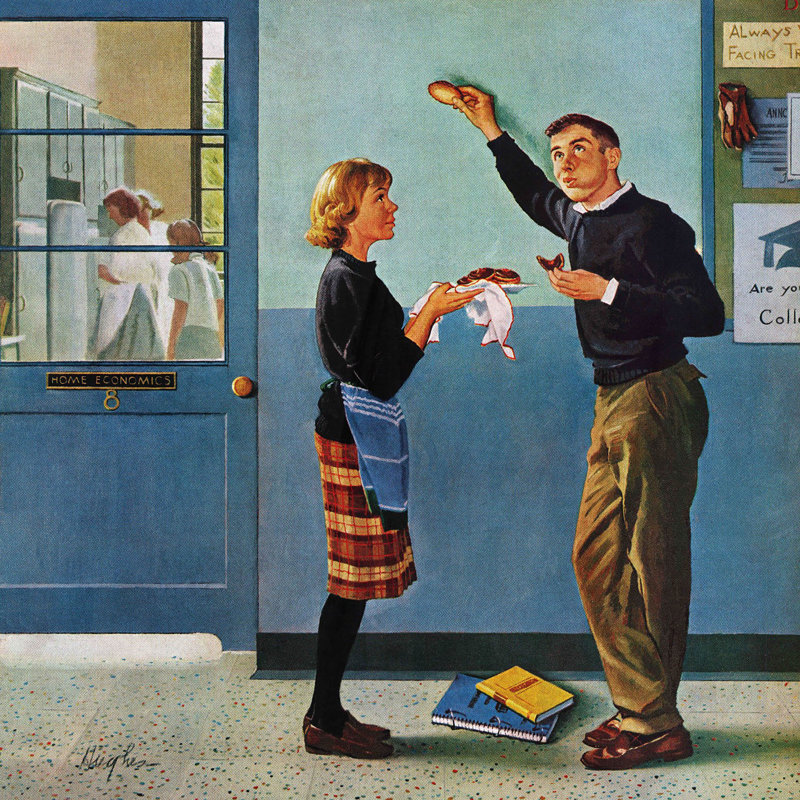 « cookie tester » par george hughes, reproduction d’art sur toile tendue, H 32 po x l 32 po