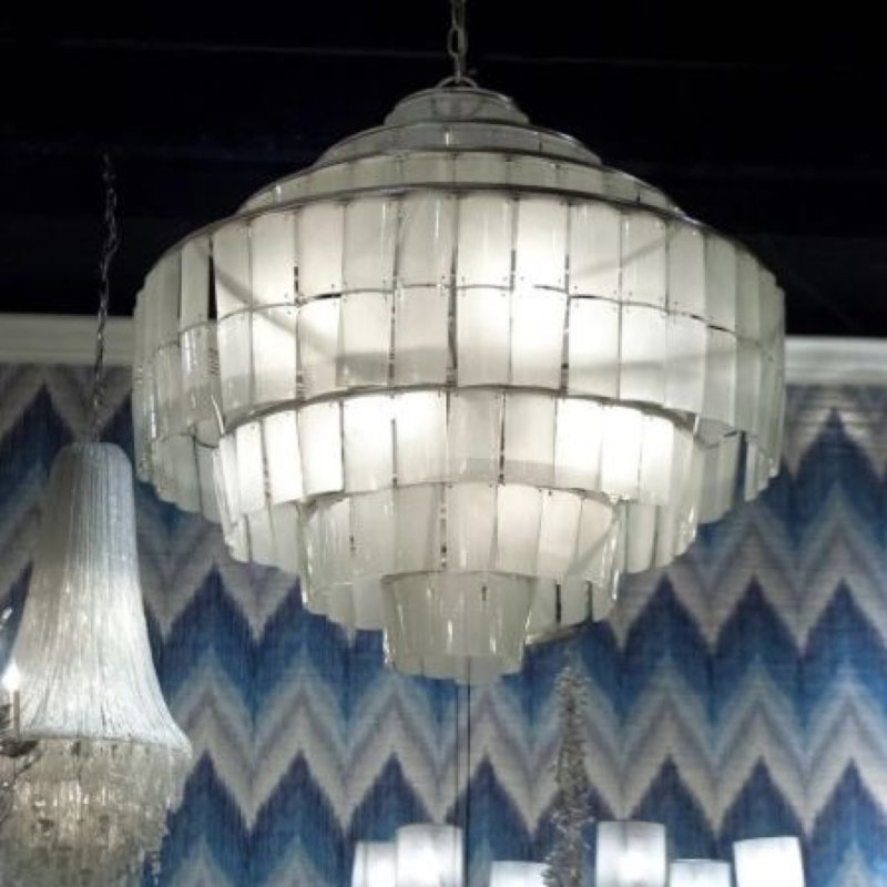 Lustre Venetian, Nickel mat, Cristal transparent, 55" Diameter x 50" Height