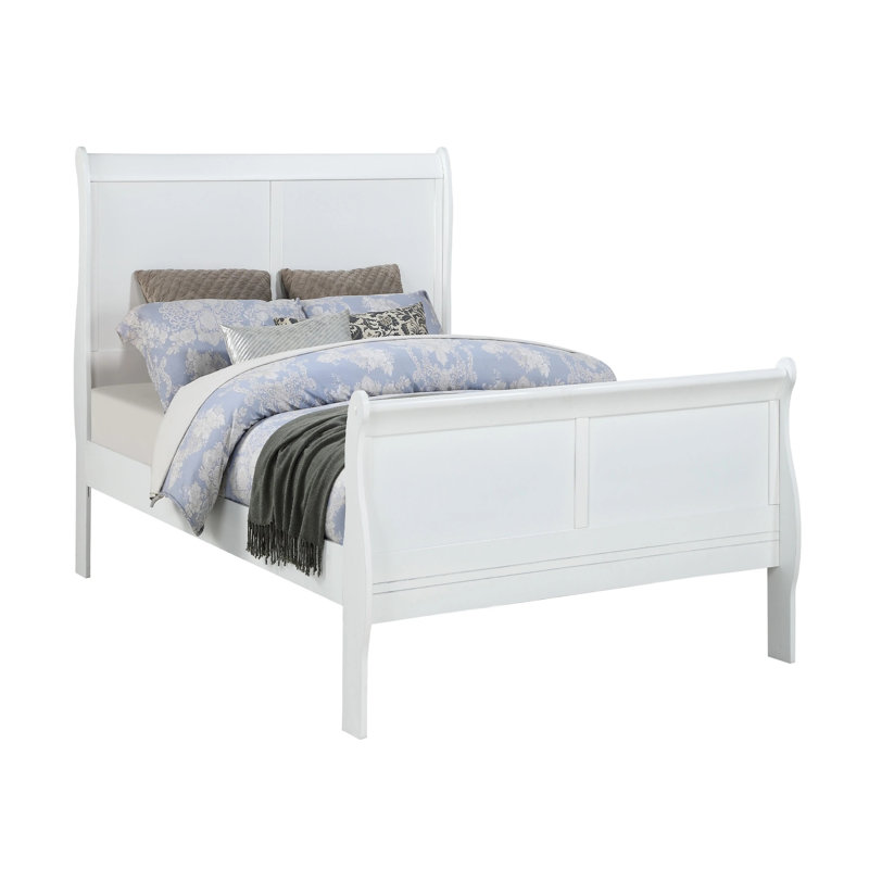 Lit en bois massif Louis Phillipe, Lit simple