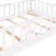 Lit simple au-dessus d'un lit superposé en blanc - construction sécuritaire en bois massif-1764330592