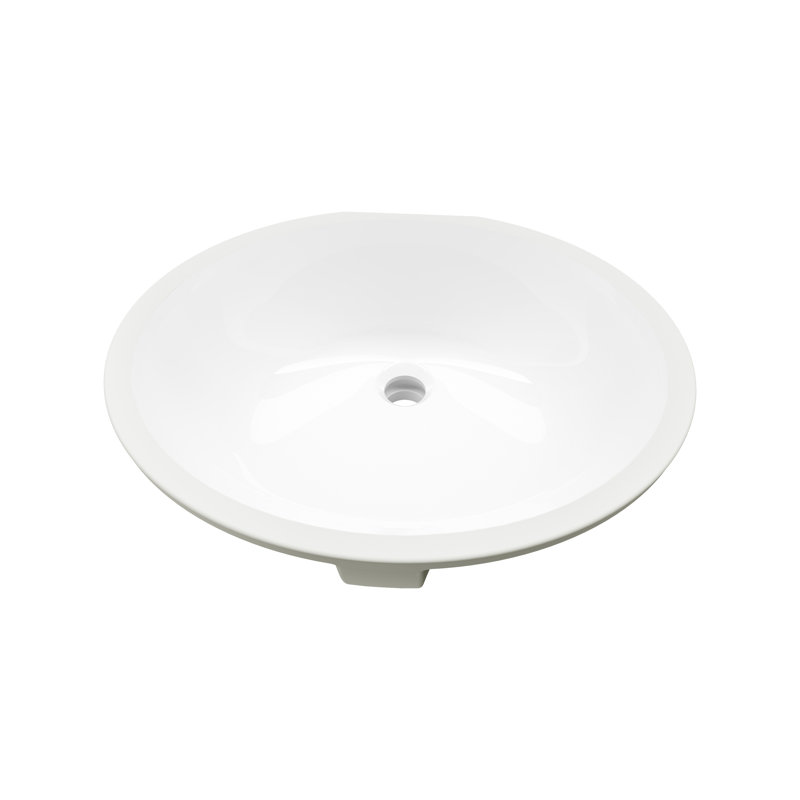 Lavabo de salle de bain ovale encastré en céramique avec trop-plein Luthersville