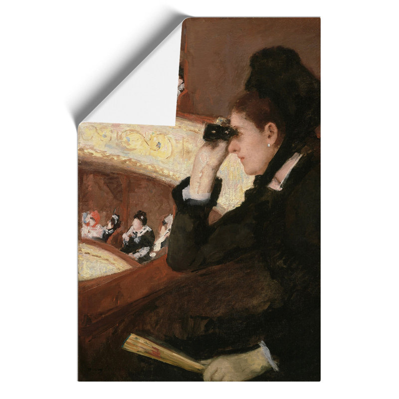 In the Loge by Mary Cassatt - Unframed Painting, 59cm H x 42cm W x 0.1cm D