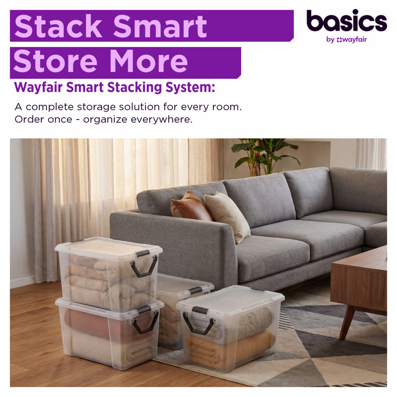 Wayfair Basics Wheeled Latched Tote 32 Gal
