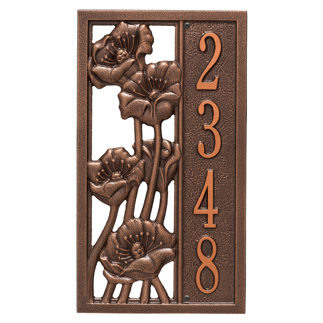 Personalized Flowering Poppies 1-Line Wall Address Plaque Whitehall Products Plaque 