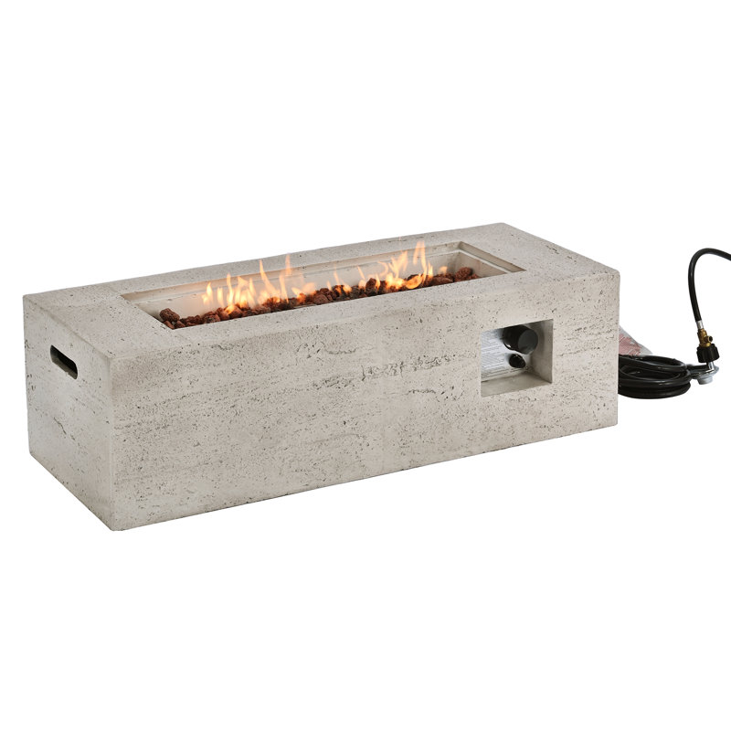Foyer d'extérieur extérieur au propane rectangulaire, Beige
