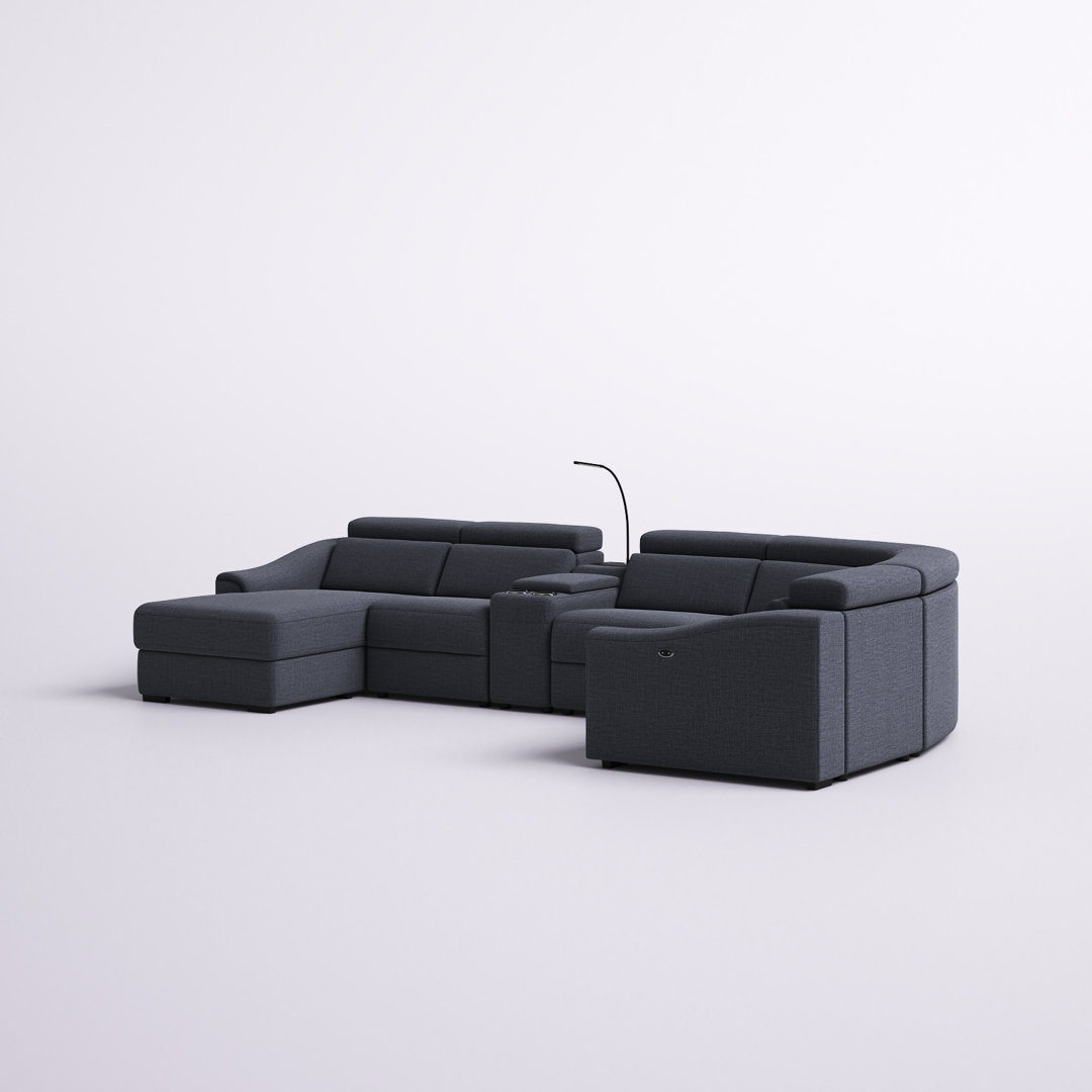 Ashonda 6 - Piece Upholstered Power Reclining Sectional Available in two colors Wade Logan® 