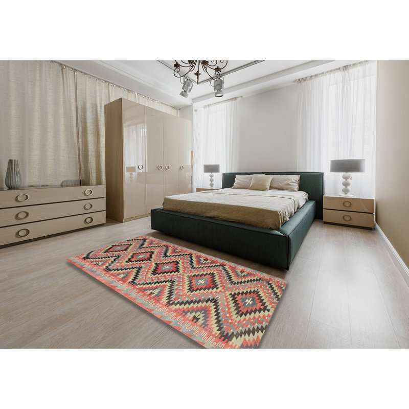 Tapis brun/vert zone contemporaine, Rectangle 5 pi x 7 pi