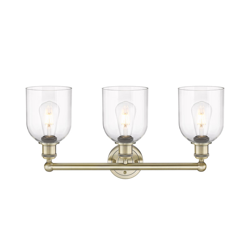 Allysson 3 - Light Dimmable Vanity Light, Antique Brass, Clear