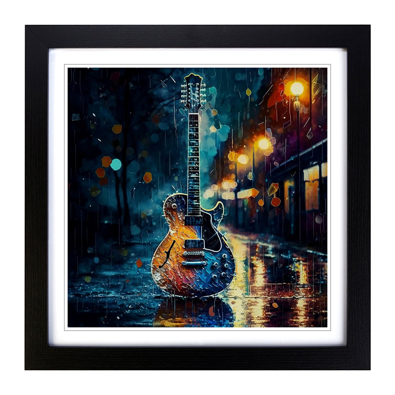 Single Picture Frame Print on Wood, Black