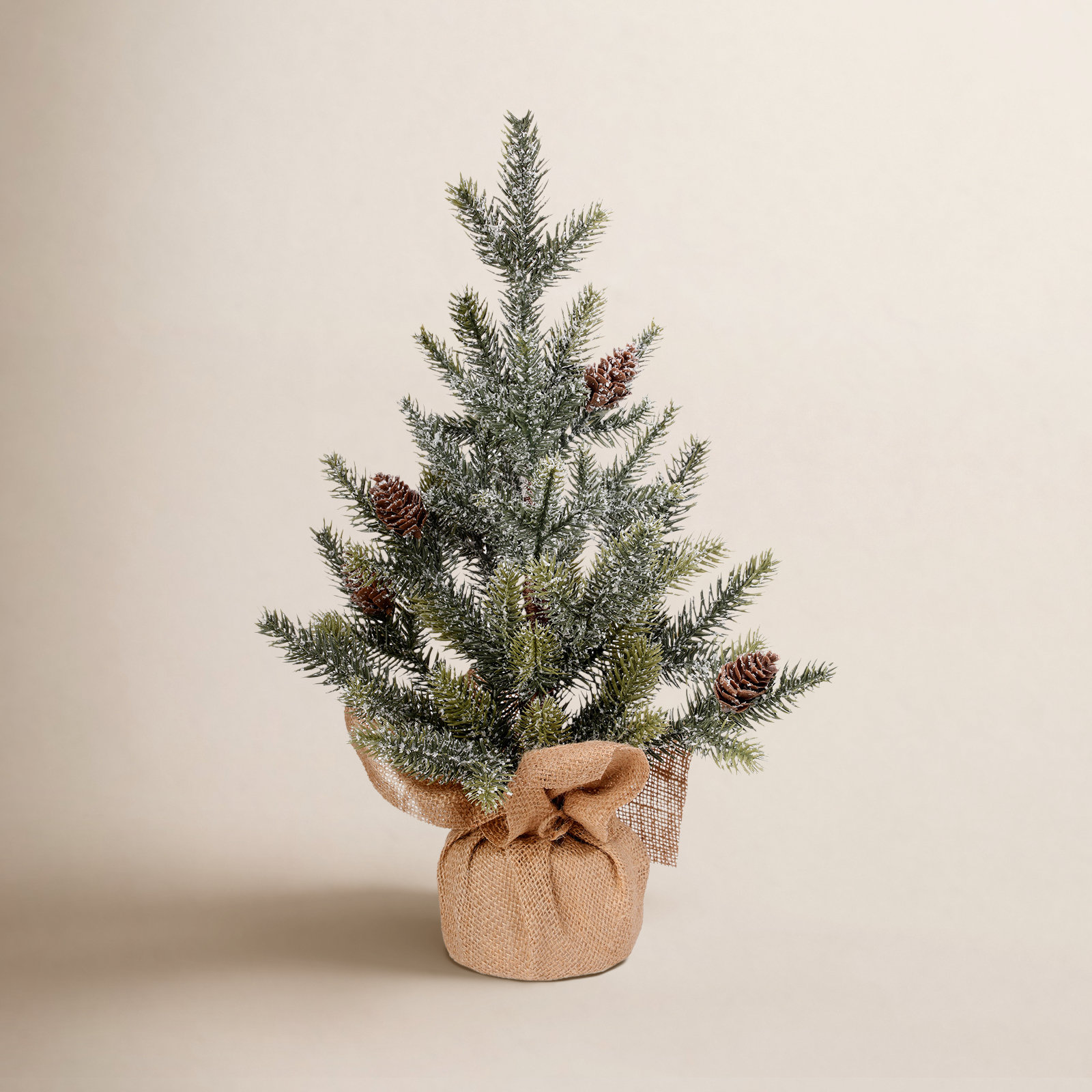 Glanville 2-Piece Frosted Pine Tree Set