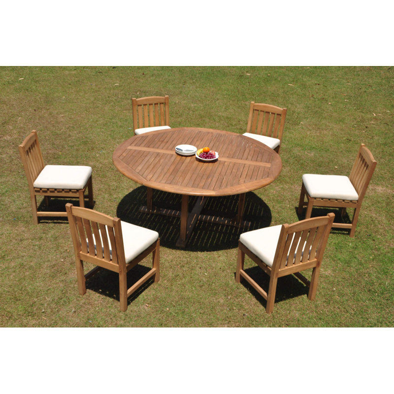 Ensemble repas 4 pièces teck Erika, H 30,5 po x l 72 po, 7