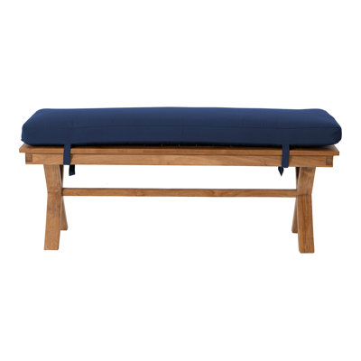 Banc d'extérieur en teck Burra avec coussins Sunbrella