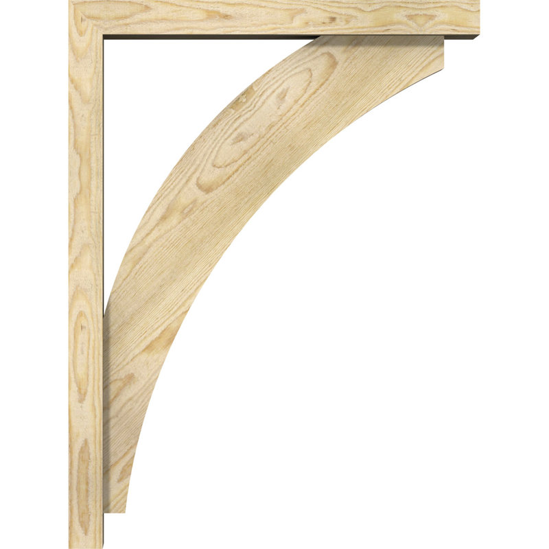 Thorton Block Bracket with Offset Brace, 4"W Douglas Fir (Rough Sawn), 32 x 24