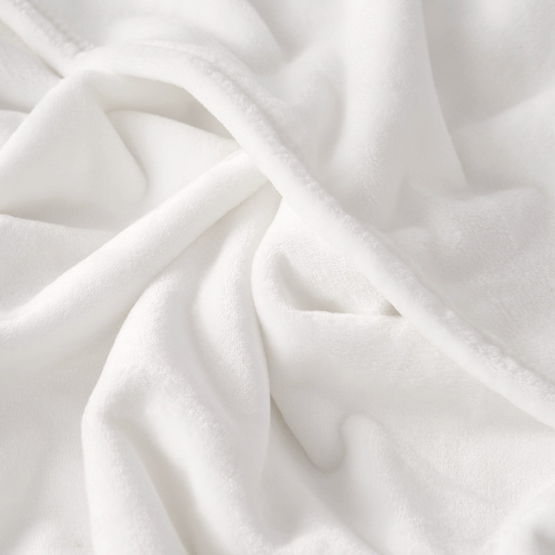 The Sheet Lab Solid Plush Throw Blankets, White