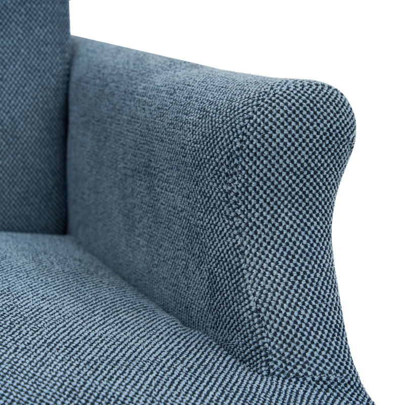 Fauteuil Amdad, Bleu très foncé, Noir, Lin