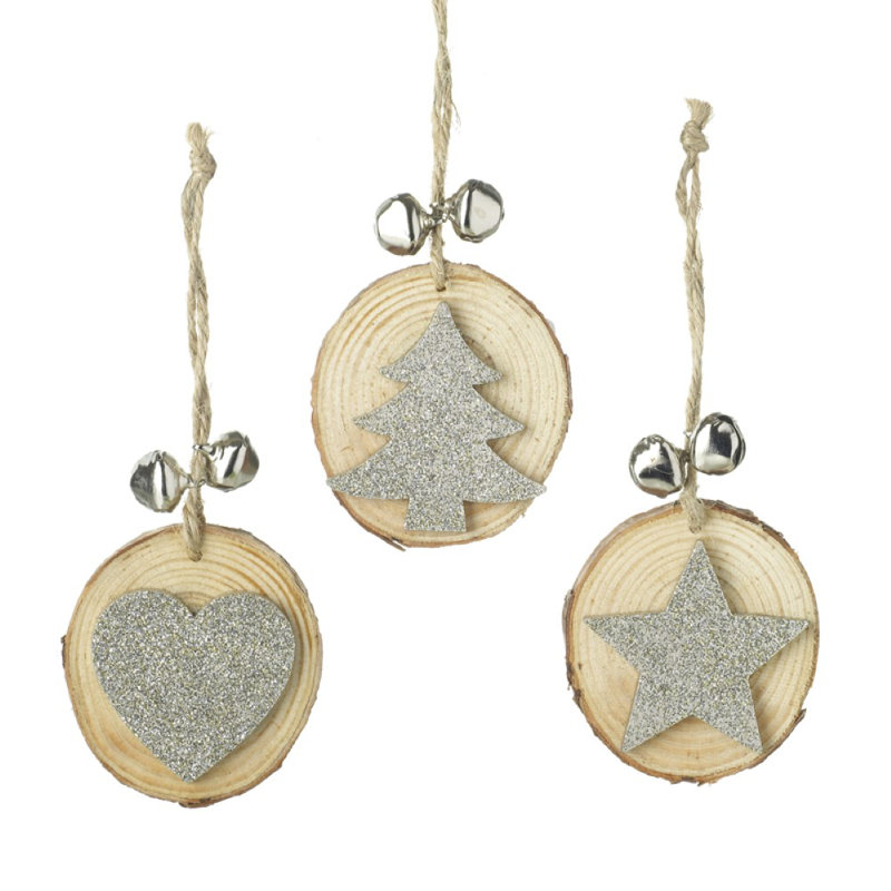 7cm Wood Bauble