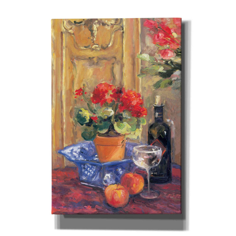«Red Flowers 2» par Allayn Stevens, art mural sur toile, H 18 po x l 12 po x P 0,75 po